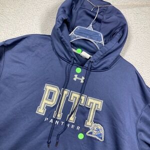 Pitt Panthers University  Hoodie Adult XXL Blue Pullover Sweatshirt FLAWS